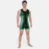 Silicone Short-Sleeved Open-Butt Bodysuit (8)