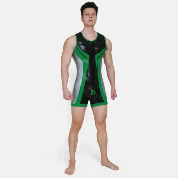 Silicone Short-Sleeved Open-Butt Bodysuit (8)