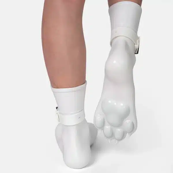 Silicone White Feet Paws with Bindings (1)