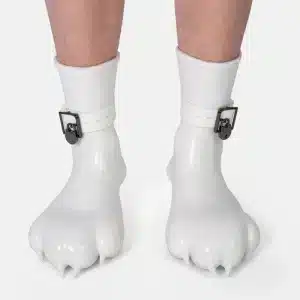 Silicone White Feet Paws with Bindings (2)