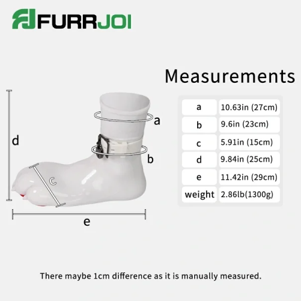 Silicone White Feet Paws with Bindings (4)