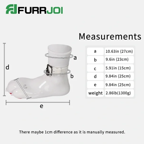 Silicone White Feet Paws with Bindings (5)