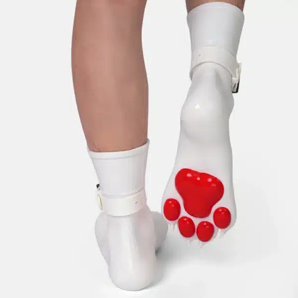 Silicone White Feet Paws with Bindings — Colored (1)