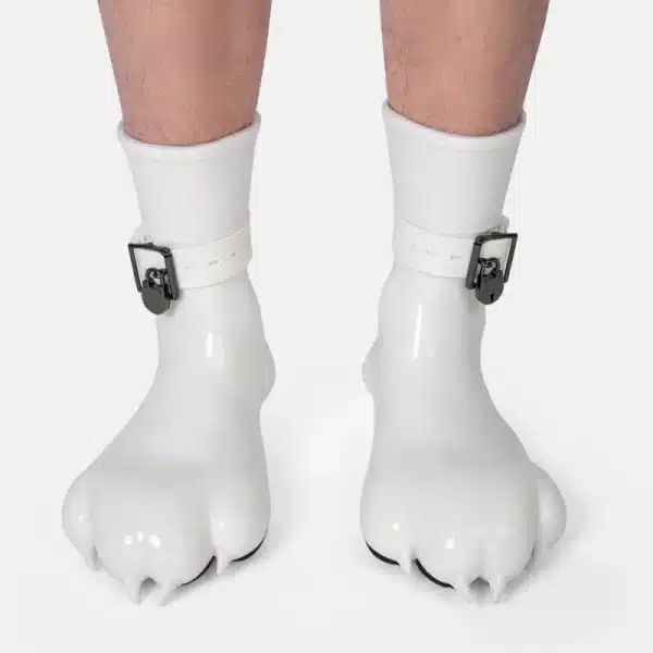 Silicone White Feet Paws with Bindings — Colored (13)