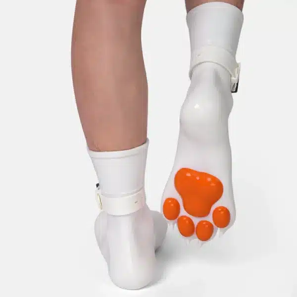 Silicone White Feet Paws with Bindings — Colored (4)