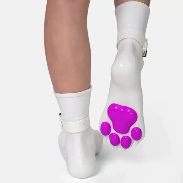 Silicone White Feet Paws with Bindings — Colored (8)