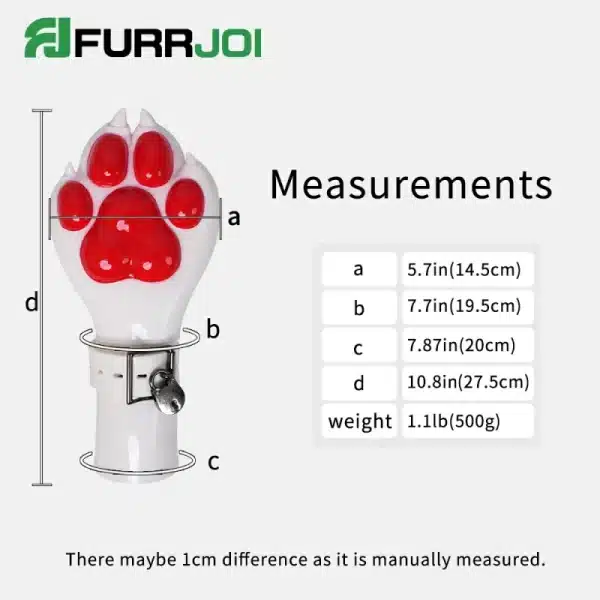 Silicone White Paws Fist Gloves — Colored (6)