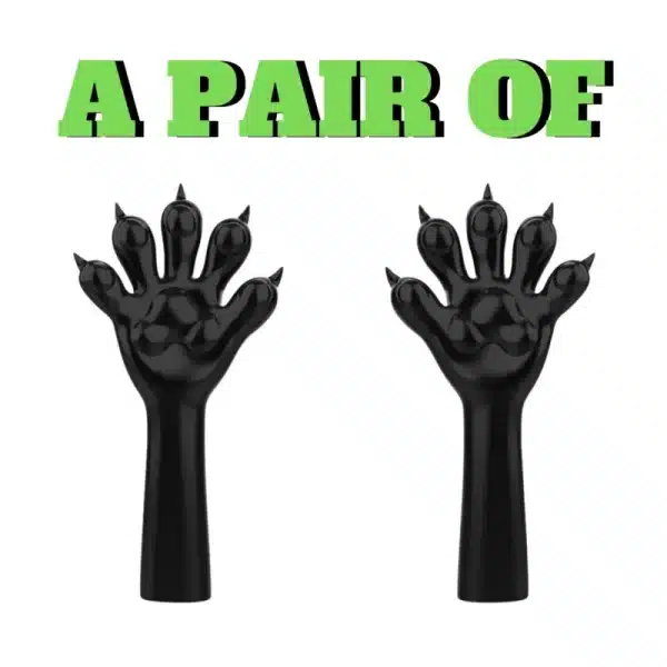 Slicone Black Furry Paws (2)