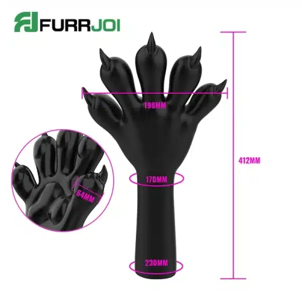 Slicone Black Furry Paws — Colored (8)