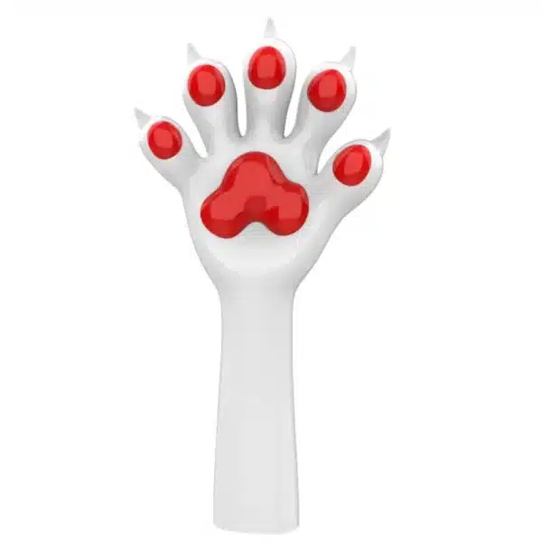 Slicone White Furry Paws-Colored