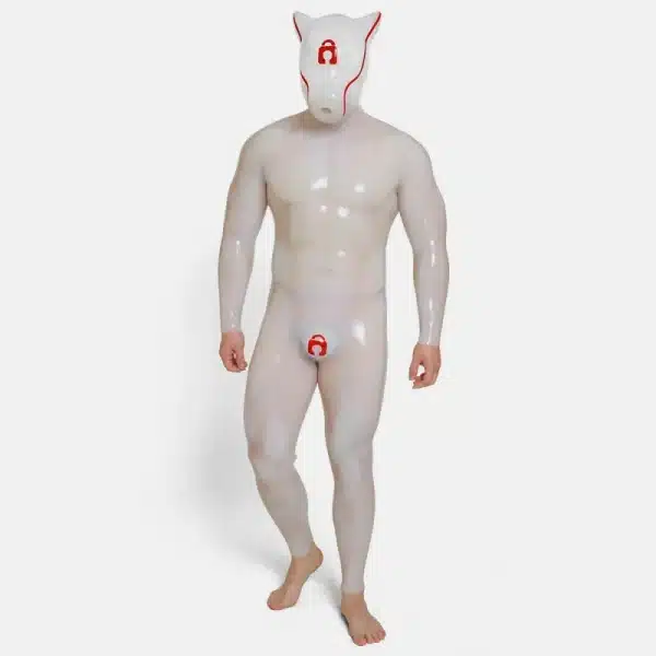 Transparent Silicone Lock Puppy Drone & Crotch Bulge Suit (1)