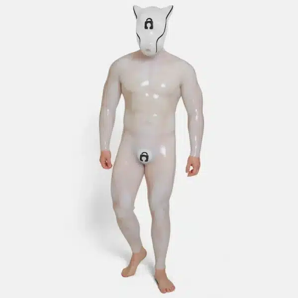 Transparent Silicone Lock Puppy Drone & Crotch Bulge Suit (2)