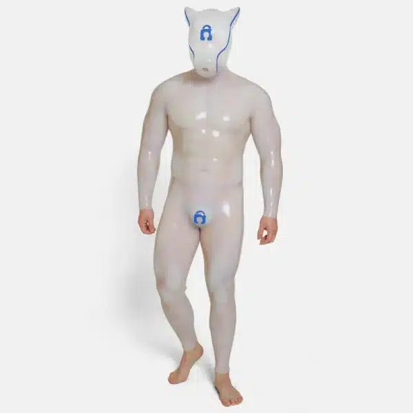 Transparent Silicone Lock Puppy Drone & Crotch Bulge Suit (5)