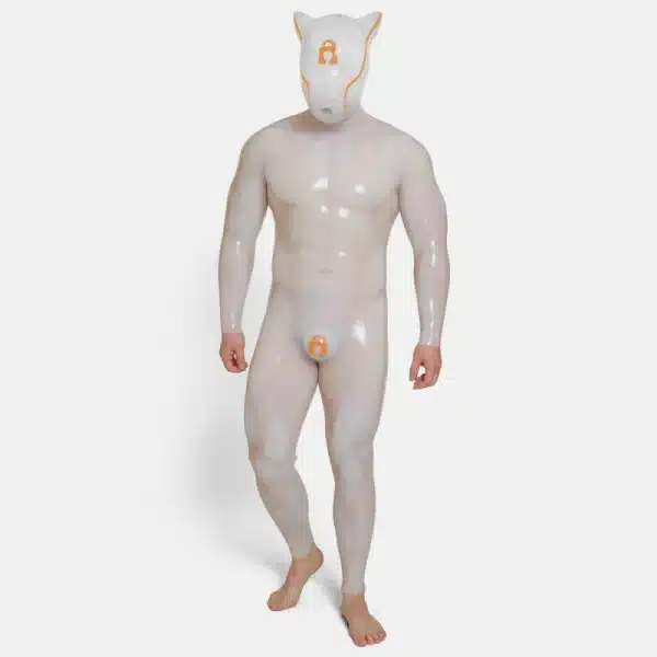Transparent Silicone Lock Puppy Drone & Crotch Bulge Suit (7)